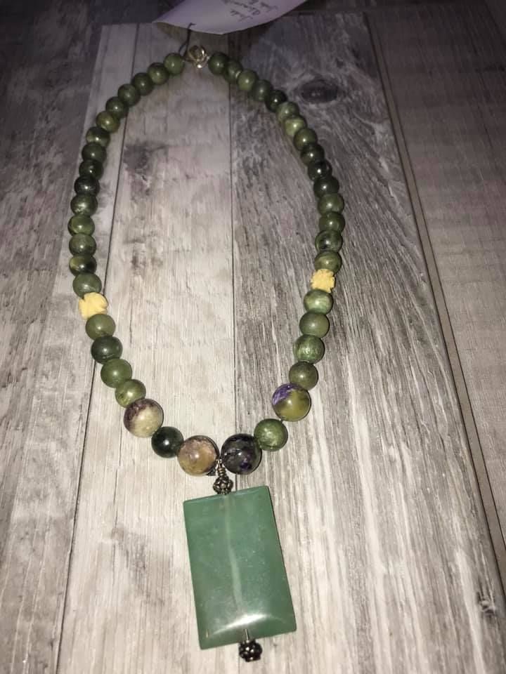 Jade and Charoite Necklace